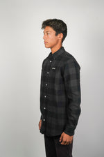 Load image into Gallery viewer, DETROIT Grey and Black Checked Flannel Shirt

