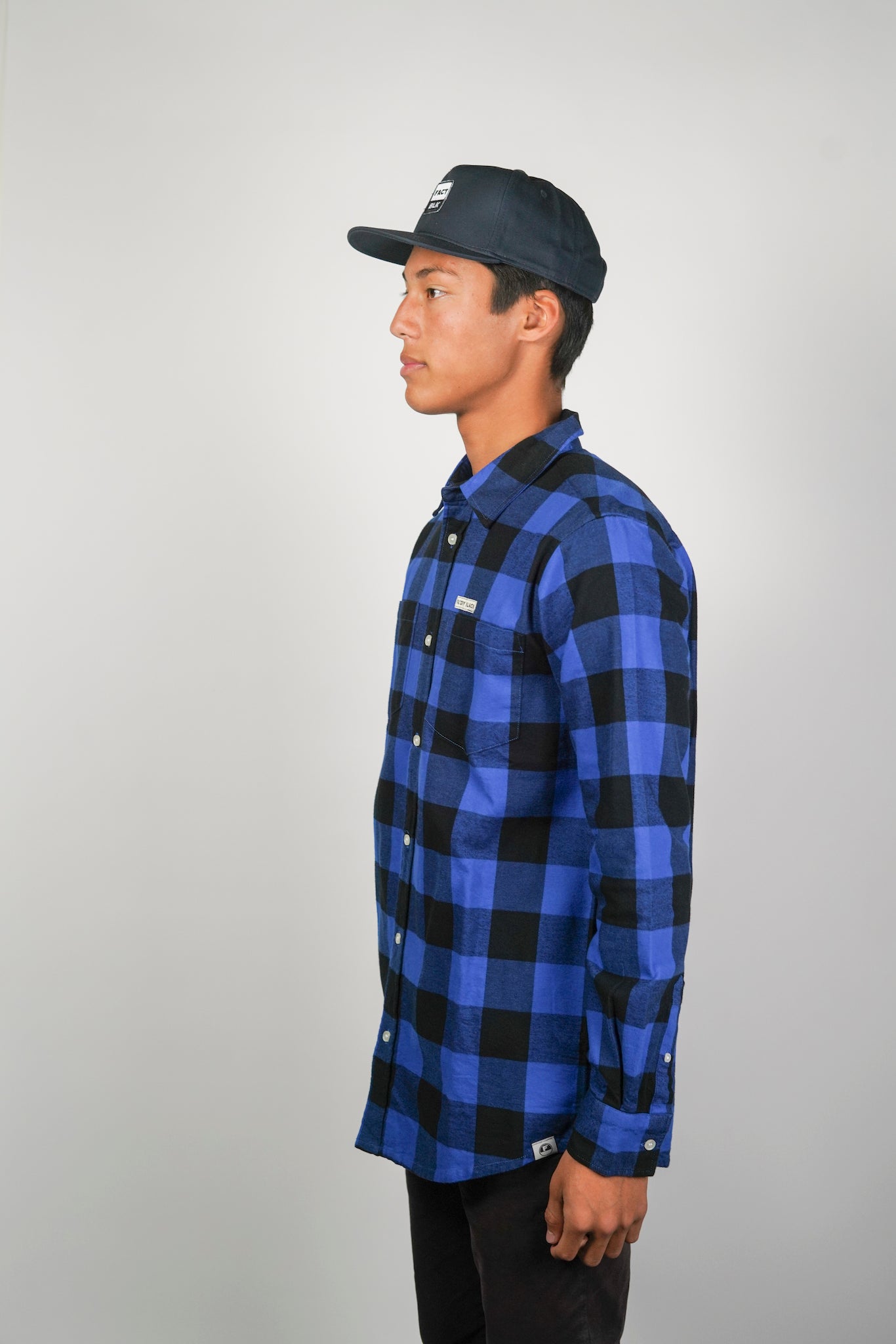 DETROIT Royal and Black Checked Flannel Shirt