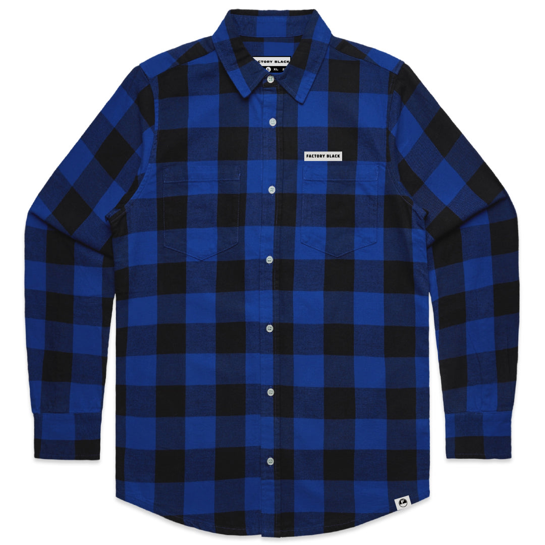 DETROIT Royal and Black Checked Flannel Shirt