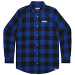 Load image into Gallery viewer, DETROIT Royal and Black Checked Flannel Shirt
