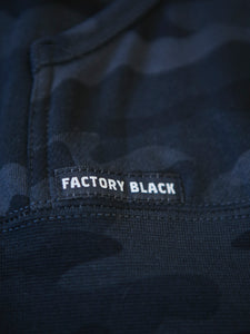 Black Camo Zip up Hoody with Embroidered Patch