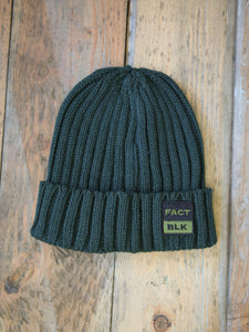 Factory Black Cable Knit Beanie - Pine