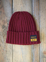 Load image into Gallery viewer, Factory Black Cable Knit Beanie - Burgandy
