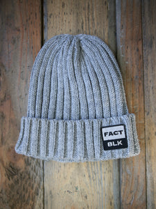 Factory Black Cable Knit Beanie - Light Grey