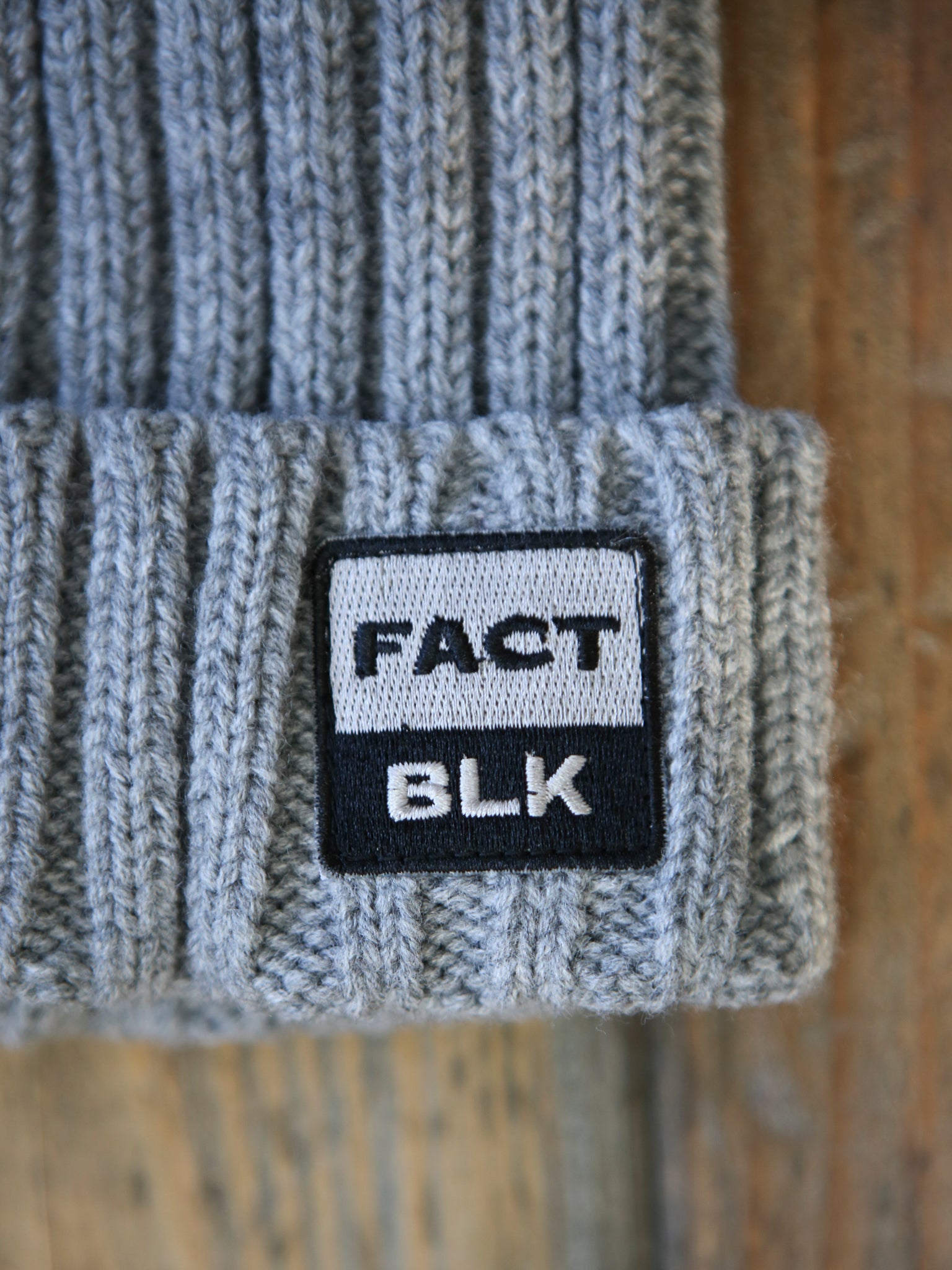 Factory Black Cable Knit Beanie - Light Grey