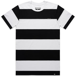 NORMAN White/Black wide striped tee