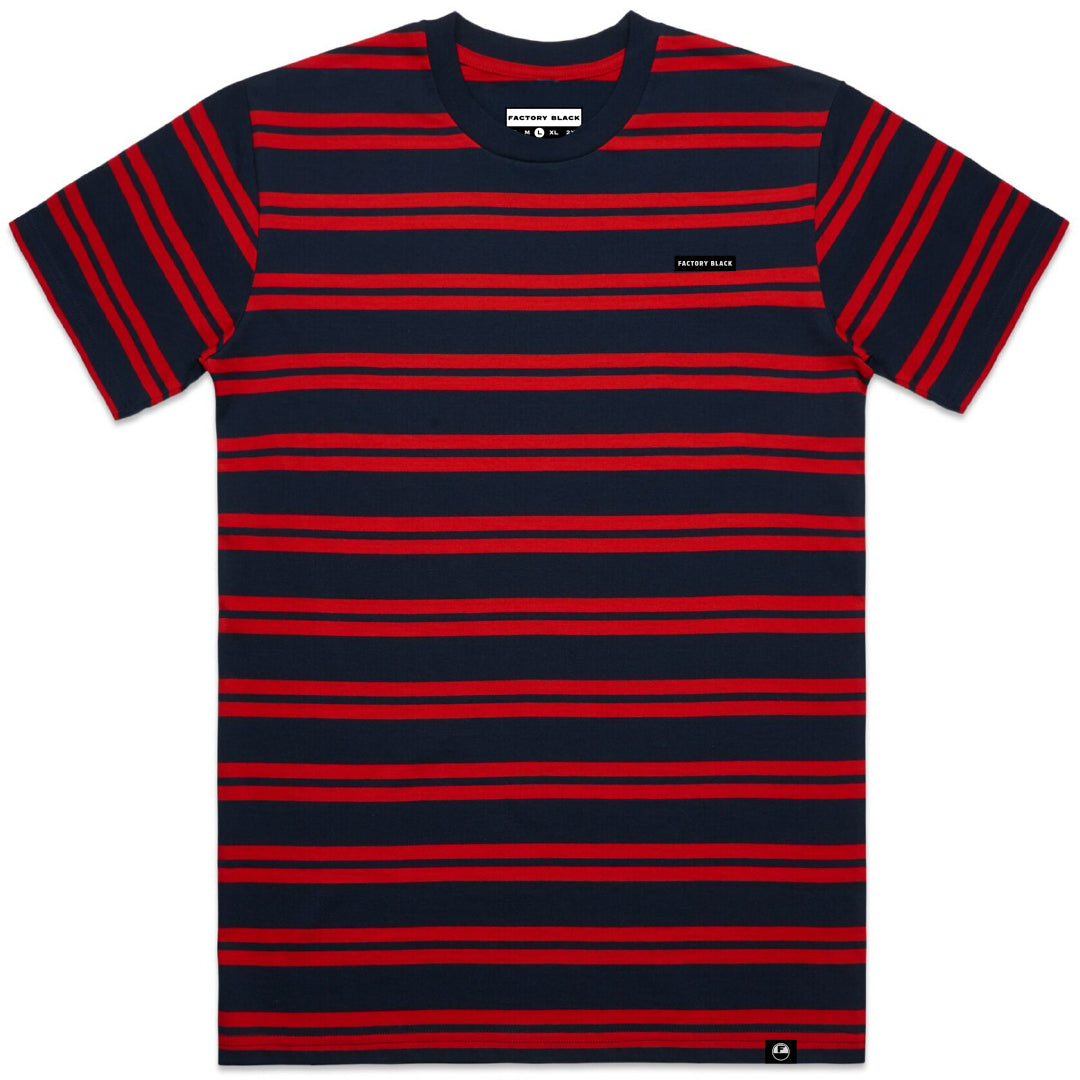 JAKE Navy and Red striped shirt
